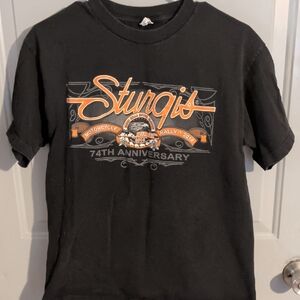 Alstyle Black and Orange Graphic Tee